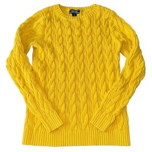 LANDS’ END Cable Knit Sweater | 100% cotton | Size S